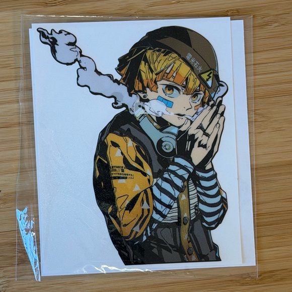 Demon Slayer Zenitsu Lightning Hypelethics Baseball Jersey & Vinyl Decals Bundle - Picture 11 of 12